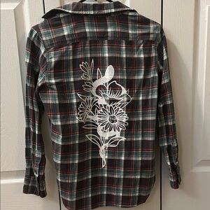 Flannel Shirt with Snake Design
